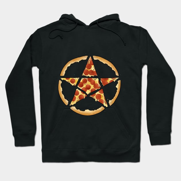 Pizzagram Funny Pentagram Pentacle Pizza Gift Hoodie by TheGhoulishGarb